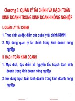 Slide quản trị kinh doanh nông nghiệp NEU chương  5 quản trí tài chính trong kinh doanh nông nghiệp 