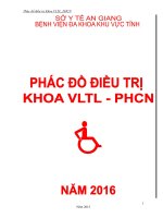 PHÁC ĐỒ ĐIỀU TRỊ CỦA BỆNH VIỆN ĐA KHOA KHU VỰC TỈNH AN GIANG NĂM 2016