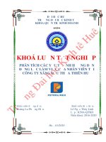 Luận văn kinh tế Phân tích các yếu tố ảnh hưởng đến động lực làm việc của nhân viên tại công ty Xăng dầu Thừa Thiên Huế