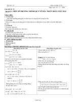 Giáo án Đại số khối 10 – Nâng cao tiết 30, 31: Một số phương trình quy về bậc nhất hoặc bậc hai