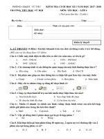 Đề thi học kì 1 môn Tin học lớp 4 năm 2017-2018 có đáp án - Trường Tiểu học Vũ Hội