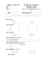 Đề thi học kì 1 môn Toán lớp 1 năm 2019-2020 có đáp án - Trường Tiểu học Lộc Sơn 2