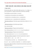 Phép chia hết, chia còn dư, dấu hiệu chia hết - Tài liệu Toán lớp 5