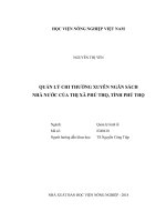 Quản lý chi thường xuyên ngân sách nhà nước của thị xã phú thọ, tỉnh phú thọ   