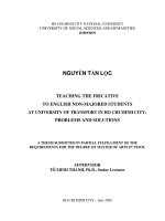 Teaching the fricatives to english non majored students at university of transport in ho chi minh city  prolems and solutions 
