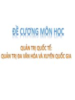 GIỚI THIỆU môn QUẢN TRỊ đa văn hóa và XUYÊN QUỐC GIA (QUẢN TRỊ đa văn hóa và XUYÊN QUỐC GIA SLIDE) 