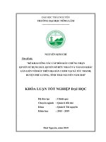 Luận văn tốt nghiệp kê khai công tác cấp đổi giấy chứng nhận quyền sử dụng đất, quyền sở hữu nhà ở trên địa bàn 3 xóm 