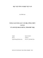Nâng cao năng lực cán bộ, công chức cấp xã của huyện đoan hùng, tỉnh phú thọ   