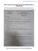 2019 2020 vào 10 CHUYÊN LHP NAM ĐỊNH 