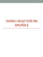 Hồi quy tuyến tính đơn (PHẦN 3) (KINH tế LƯỢNG SLIDE) 