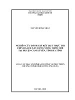 Nghiên cứu đánh giá kết quả thực thi chính sách xây dựng nông thôn tại huyện cẩm xuyên tỉnh hà tĩnh
