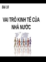 VAI TRÒ KINH tế của NHÀ nước (KINH tế VI mô SLIDE) 
