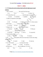 Đề ôn thi vào lớp 10 môn Tiếng Anh - Mã đề 30036 - Hoc360.net