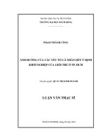 Ảnh hưởng của các yếu tố cá nhân đến ý định khởi nghiệp của giới trẻ ở tp  hồ chí minh 