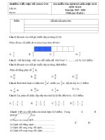 Đề thi giữa học kì 2 môn Toán lớp 4 năm 2019-2020 có đáp án - Trường Tiểu học số 2 Hoài Tân