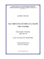 Tục thờ cúng tổ tiên của người việt nam bộ     