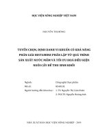 Tuyển chọn, định danh vi khuẩn có khả năng phân giải histamine phân lập từ quá trình sản xuất nước mắm và tối ưu hóa điều kiện nuôi cấy để thu sinh khối   