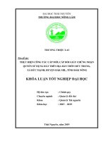 Luận văn tốt nghiệp thực hiện công tác cấp mới, cấp đổi giấy chứng nhận quyền sử dụng đất trên địa bàn thôn đức trung 