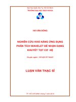Nghiên cứu khả năng ứng dụng phân tích wavelet để nhận dạng khuyết tật cơ hệ 