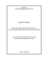 Thực hiện chính sách pháp luật về y tế ở vùng dân tộc thiểu số   từ thực tiễn tỉnh lạng sơn 