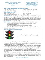 Đề thi học kì 1 môn Toán 6 - Trường THCS Thượng Thanh(2016-2017)