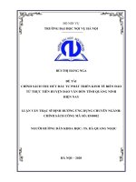 Chính sách thu hút đầu tư phát triển kinh tế biển đảo từ thực tiễn huyện đảo vân đồn tỉnh quảng ninh hiện nay 