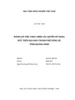Đánh giá việc thực hiện các quyền sử dụng đất trên địa bàn thành phố uông bí, tỉnh quảng ninh   