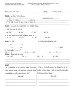 Đề thi giữa học kì 2 môn Toán lớp 1 năm 2019-2020 có đáp án - Trường Tiểu học Quỳnh Hải