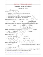 Đề thi thử học kì 1 môn Toán lớp 8 - Bộ đề kiểm tra Toán 8