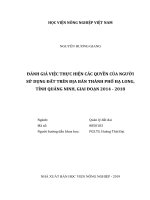 Đánh giá việc thực hiện các quyền của người sử dụng đất trên địa bàn thành phố hạ long, tỉnh quảng ninh, giai đoạn 2014   2018   