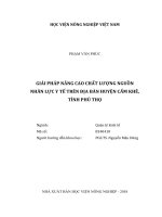 Giải pháp nâng cao chất lượng nguồn nhân lực y tế trên địa bàn huyện cẩm khê, tỉnh phú thọ   