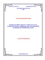 (Luận văn thạc sĩ file word) Đánh giá hiện trạng và đề xuất các giải pháp nâng cao hiệu quả quản lí hệ thống quản lí hệ thống cấp nước thành phố Bạc Liêu