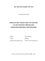 Đánh giá thực trạng công tác giao đất và cho thuê đất trên địa bàn thành phố ninh bình, tỉnh ninh bình   