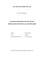 Giải pháp giảm nghèo cho các hộ dân trên địa bàn huyện tân lạc, tỉnh hòa bình   