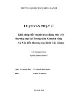 Giải pháp đẩy mạnh hoạt động xúc tiến thương mại tại trung tâm khuyến công và xúc tiến thương mại tỉnh bắc giang