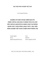 Nghiên cứu một số đặc điểm dịch tễ, triệu chứng lâm sàng và bệnh tích của chó mắc ghẻ do sarcoptes scabiei canis tại phòng khám thú y cộng đồng, khoa thú y, học viện nông nghiệp việt nam và biện pháp phòng trị   
