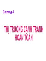 THỊ TRƯỜNG CẠNH TRANH HOÀN TOÀN (KINH tế VI mô SLIDE) (chữ biến dạng do slide dùng font VNI times, tải về xem bình thường) 
