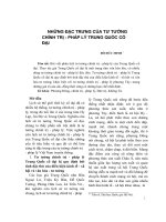 NHỮNG ĐẶC TRƯNG CỦA TƯ TƯỞNG CHÍNH TRỊ  PHÁP LÝ TRUNG QUỐC CỔ ĐẠI