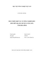 Phát triển hợp tác xã nông nghiệp kiểu mới trên địa bàn huyện lương sơn, tỉnh hòa bình   