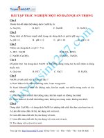 Bài tập trắc nghiệm một số bazơ quan trọng (Có đáp án)