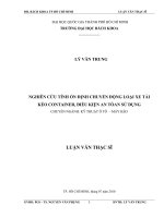 Nghiên cứu tính ổn định chuyển động loại xe tải kéo container, điều kiện an toàn sử dụng 