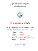 SKKN một số biện pháp bồi dưỡng nâng cao chất lượng đội ngũ giáo viên ở trường tiểu học thanh xuân trung 