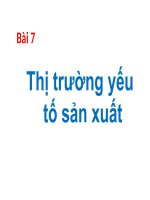Thị trường yếu tố sản xuất (KINH tế VI mô SLIDE) (chữ biến dạng do slide dùng font VNI times, tải về xem bình thường) 