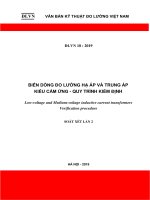 DLVN 18 Biến dòng đo lường hạ áp và trung áp kiểu cảm ứng – Quy trình kiểm định