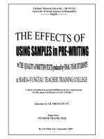 The effects of using samples in prewrting activities on the quality of written texts produced by final year students at ba ria   vung tau teacher training college 