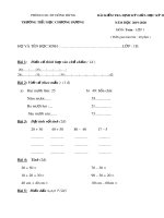 Đề thi giữa học kì 2 môn Toán lớp 1 năm 2019-2020 - Trường Tiểu học Chương Dương