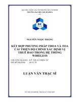 Kết hợp phương pháp TDOA và TOA cải thiện độ chính xác định vị thuê bao trong hệ thống wireless 