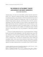 the origins of attachment theory john bowlby and mary ainsworth