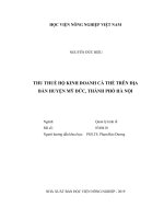 Thu thuế hộ kinh doanh cá thể trên địa bàn huyện mỹ đức, thành phố hà nội   