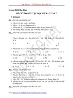 Đề cương ôn tập học kì I - Môn toán lớp 7 - Trường THCS Mai Động